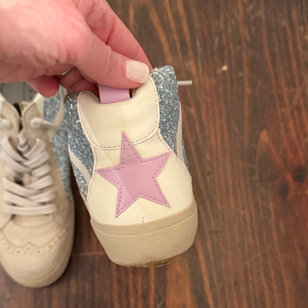 ShuShop Sparkling Blue and Beige Women's Sneakers - Picture 4 of 4